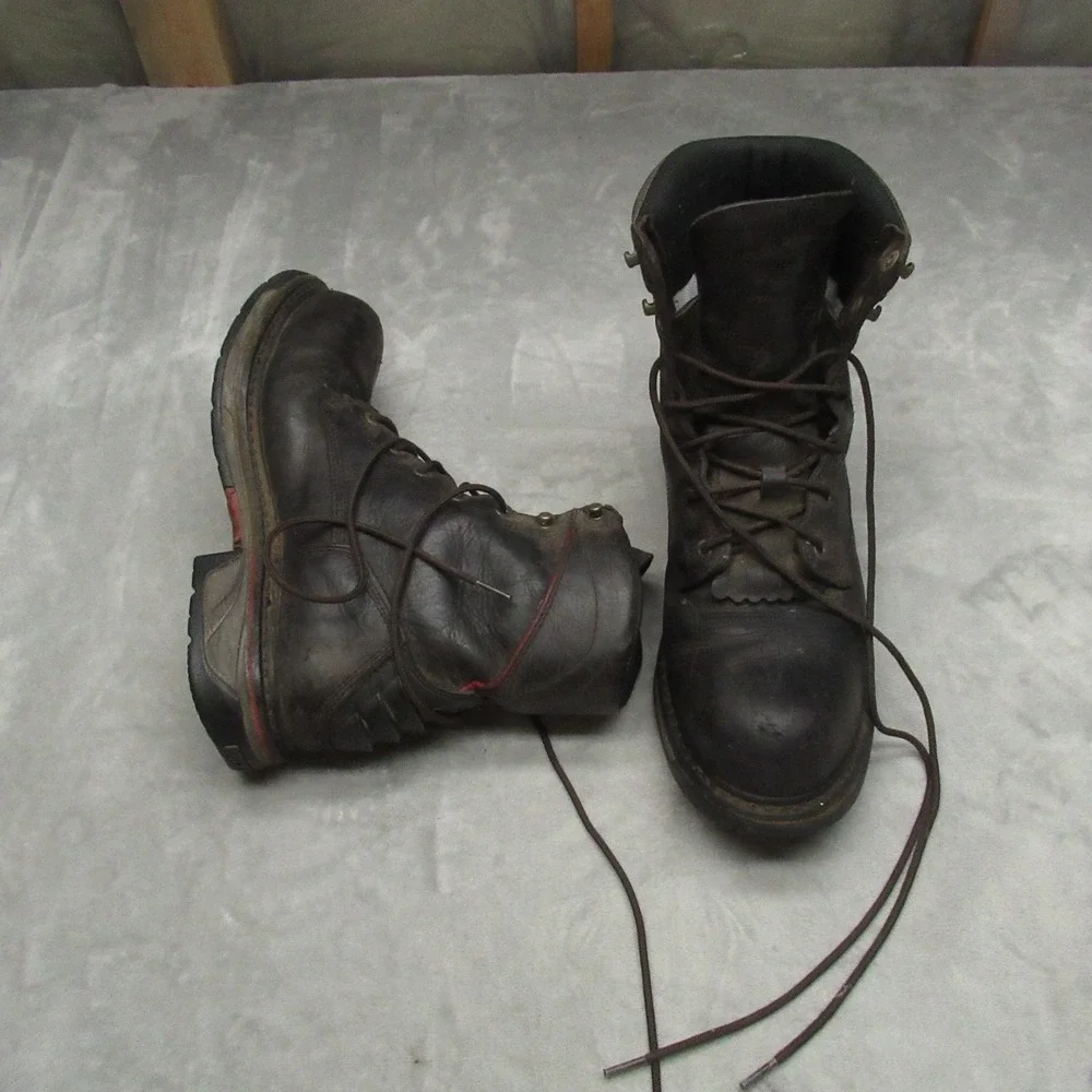 Rocky Mens 11.5M Work Boots Brown Leather Composite Toe Western Lacer Waterproof